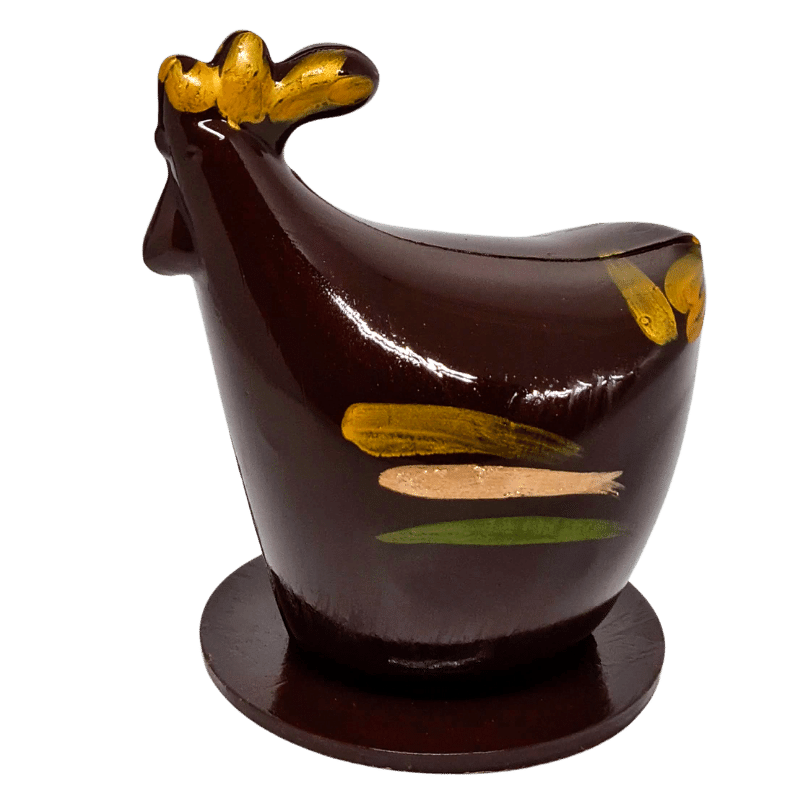 Poule design T2 chocolat noir